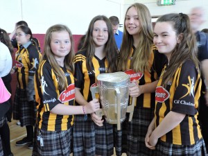 2nd Year girls with the liam McCarthy Cup